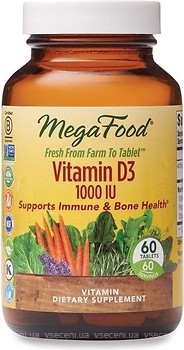 Фото MegaFood Vitamin D3 1000 IU 60 таблеток