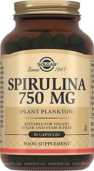 Фото Solgar Spirulina 750 мг 80 капсул