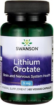 Фото Swanson Lithium Orotate 5 мг 60 капсул