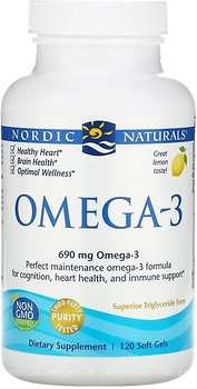 Фото Nordic Naturals Omega-3 со вкусом лимона 690 мг 120 капсул