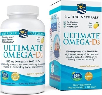 Фото Nordic Naturals Ultimate Omega-D3 1000 мг зі смаком лимона 120 капсул