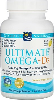 Фото Nordic Naturals Ultimate Omega-D3 1000 мг зі смаком лимона 60 капсул