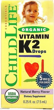 Фото ChildLife Organic Vitamin K2 Drops зі смаком ягід 7.5 мл