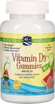 Фото Nordic Naturals Vitamin D3 Gummies Kids зі смаком кавуна 120 таблеток