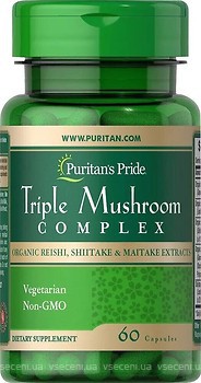Фото Puritan's Pride Triple Mushroom Complex 60 капсул