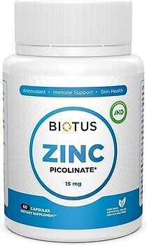 Фото Biotus Zinc Picolinate 15 мг 60 капсул