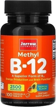 Фото Jarrow Formulas Methyl B-12 зі смаком тропіків 2500 мкг 100 таблеток
