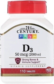 Фото 21st Century Vitamin D3 50 мкг 110 таблеток