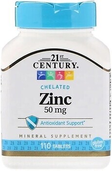 Фото 21st Century Chelated Zinc 50 мг 110 таблеток