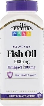 Фото 21st Century Fish Oil Omega-3 1000 мг 90 капсул