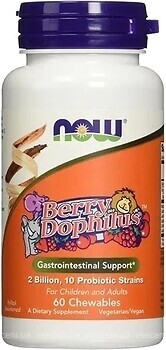Фото Now Foods Kids Berry Dophilus со вкусом ягод 60 таблеток