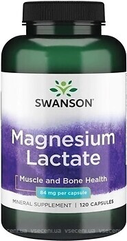 Фото Swanson Magnesium Lactate 84 мг 120 капсул