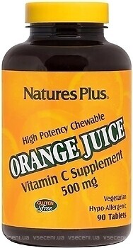 Фото Nature's Plus Orange Juice Vitamin C 500 мг 90 таблеток