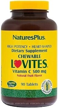 Фото Nature's Plus Chewable Lovites Vitamin C 500 мг 90 таблеток