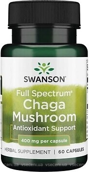 Фото Swanson Chaga Mushroom 400 мг 60 капсул