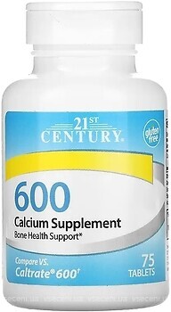 Фото 21st Century 600 Calcium Supplement 600 мг 75 таблеток