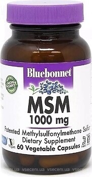 Фото Bluebonnet Nutrition MSM 1000 мг 60 капсул
