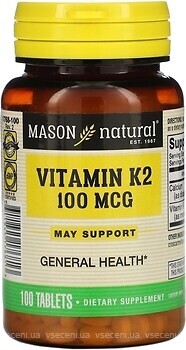 Фото Mason Natural Vitamin K2 100 мкг 100 таблеток