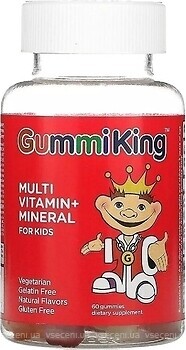 Фото Gummi King Multi Vitamin + Mineral For Kids зі смаком фруктів 60 таблеток