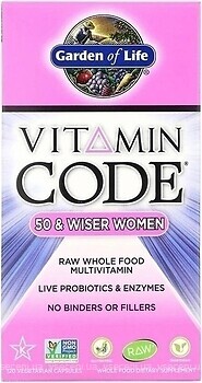 Фото Garden of Life Vitamin Code 50+ Wiser Women 120 капсул