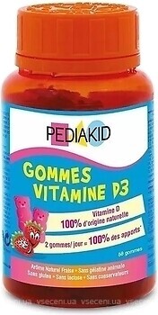 Фото Pediakid Gommes Vitamine D3 со вкусом клубники 60 таблеток