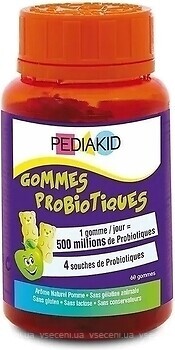 Фото Pediakid Gommes Probiotiques зі смаком яблук 60 таблеток