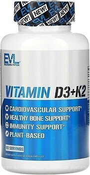 Фото Evlution Nutrition Vitamin D3 + K2 60 капсул