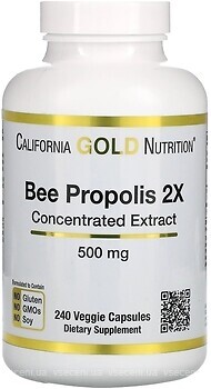 Фото California Gold Nutrition Bee Propolis 2X 500 мг 240 капсул