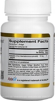 Астаксантин California Gold Nutrition Astaxanthin 12 мг 30 капсул ...