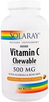 Фото Solaray Vitamin C 500 мг со вкусом апельсина 100 таблеток