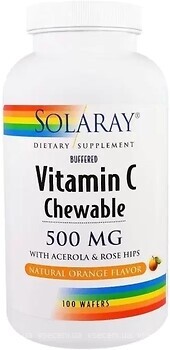 Фото Solaray Vitamin C 500 мг зі смаком апельсина 100 пігулок