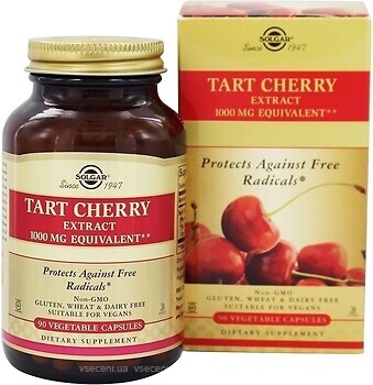 Фото Solgar Tart Cherry 1000 мг 90 капсул