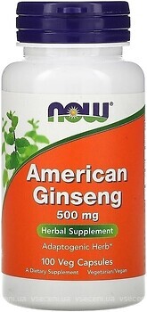 Фото Now Foods American Ginsen 500 мг 100 капсул