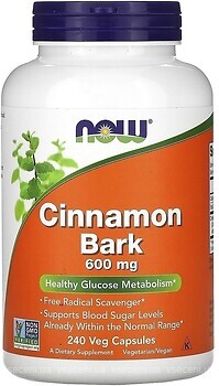 Фото Now Foods Cinnamon Bark 600 мг 240 капсул
