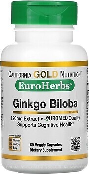 Фото California Gold Nutrition Ginkgo Biloba Extract 120 мг 60 капсул