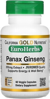 Фото California Gold Nutrition Panax Ginseng Extract 250 мг 60 капсул