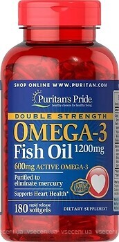 Фото Puritan's Pride Omega-3 Fish Oil 1200 мг 180 капсул