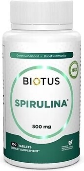 Фото Biotus Spirulina 500 мг 100 пігулок