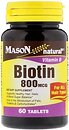 Фото Mason Natural Biotin 800 мкг 60 пігулок