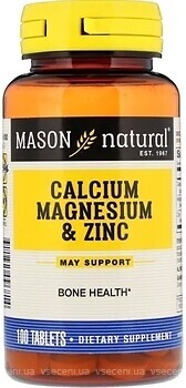 Фото Mason Natural Calcium Calcium Magnesium and Zinc 100 пігулок