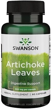 Фото Swanson Artichoke Leaves 500 мг 60 капсул