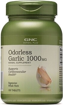 Фото GNC Odorless Garlic 1000 мг 100 пігулок