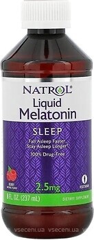 Фото Natrol Liquid Melatonin 2.5 мг зі смаком лісовий ягоди 237 мл