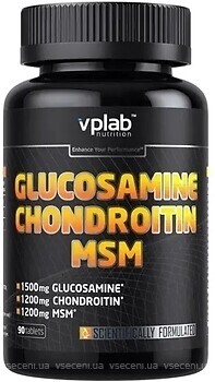 Фото VPLab Glucosamine Chondroitin MSM 90 пігулок