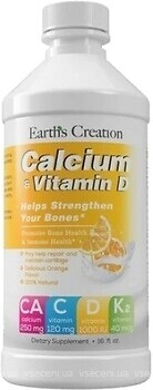 Фото Earth's Creation Calcium & Vitamin D зі смаком апельсина 473 мл