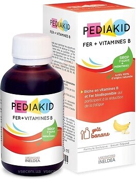 Фото Pediakid Fer+Vitamines B зі смаком банана 125 мл