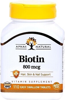 Фото Apnas Natural Biotin 800 мкг 110 таблеток