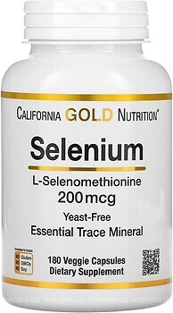 Фото California Gold Nutrition Selenium 200 мкг 180 капсул