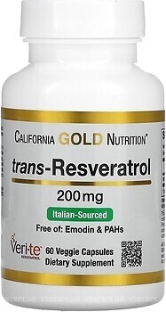 Фото California Gold Nutrition Trans-Resveratrol 200 мкг 60 капсул