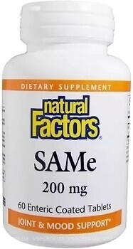 Фото Natural Factors SAMe 200 мг 60 пігулок